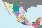 File:Mapa político de México a color (nombres de estados y capitales ...