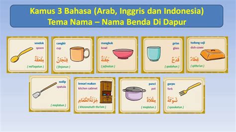 Gambar Peralatan Dapur Dalam Bahasa Arab Kosakata Bahasa Arab Tentang