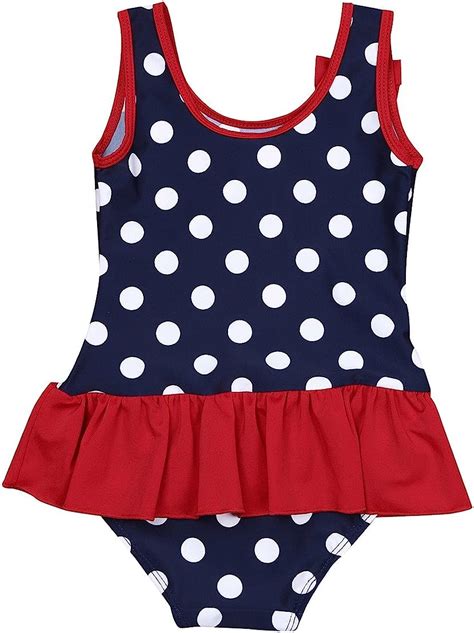 Tiaobug Baby M Dchen Einteiler Badeanzug Uv Schutz Bikini Polka Dots