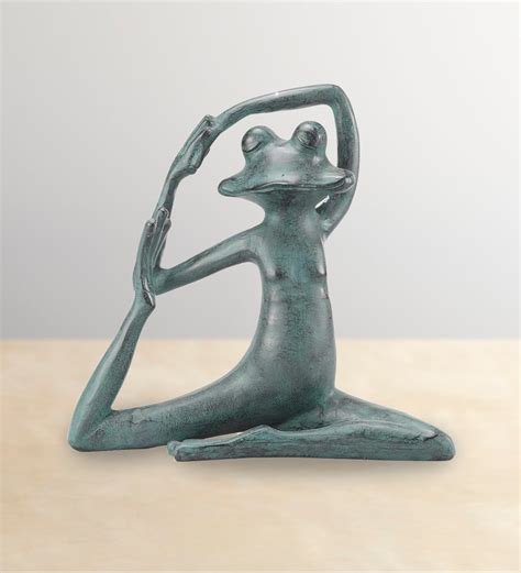 Relaxed Yoga Frog Garden Sculpture Vivaterra