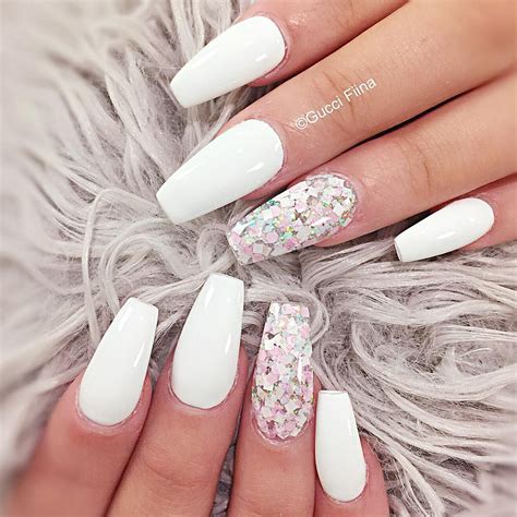 White Ballerina Nails With Glitter Nails Dezigns Nägel Fingernägel