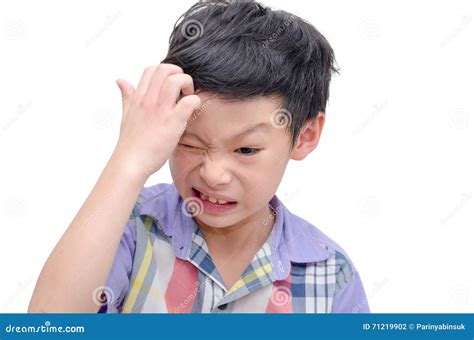 Boy Scratching His Scalp Over White Stock Photo Image Of Thai