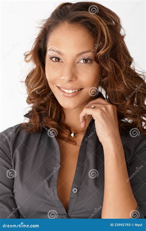 closeup portrait of beautiful smiling afro woman stock image image of european beautiful