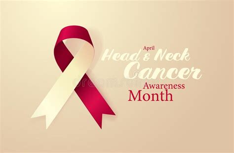 Head And Neck Cancer Awareness Month Burgundy And Ivory Color Ribbon