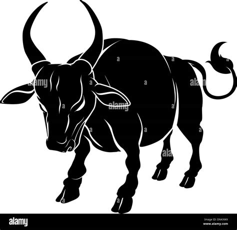 An Illustration Of A Stylised Ox Or Bull Perhaps An Ox Tattoo Stock