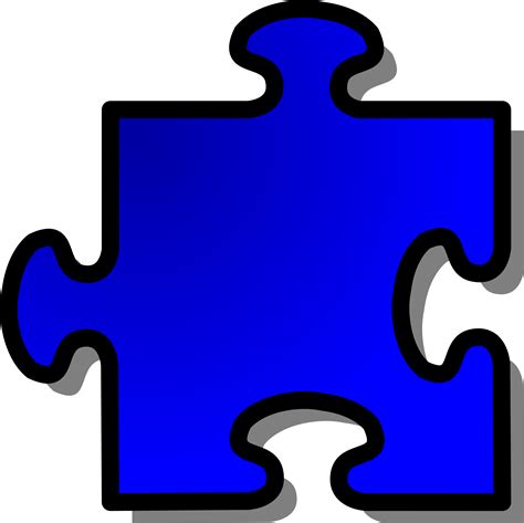 Clipart Blue Jigsaw Piece 12