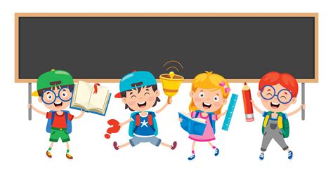 Happy School Children And Blackboard Download Free