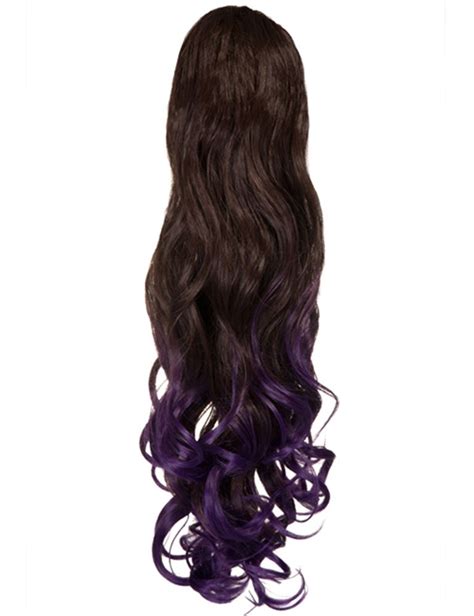 Dip Dye Claw Clip Straight Curly End Ponytail Lf39m Hair Extensions