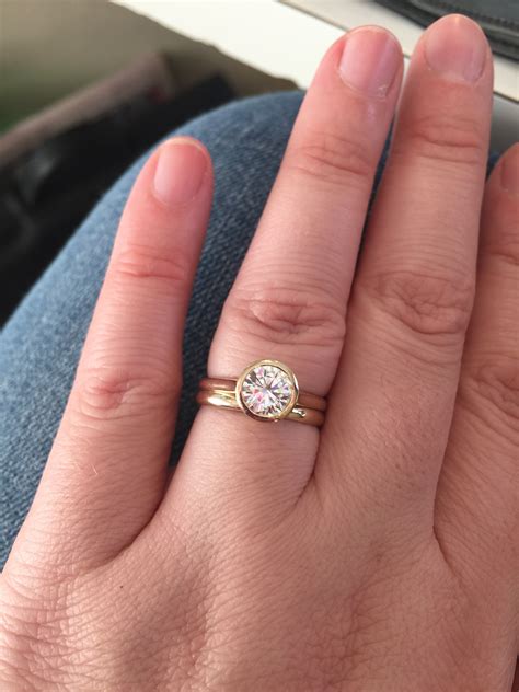 Looking For Ideas For Wedding Band With Bezel Set Engagement Ring