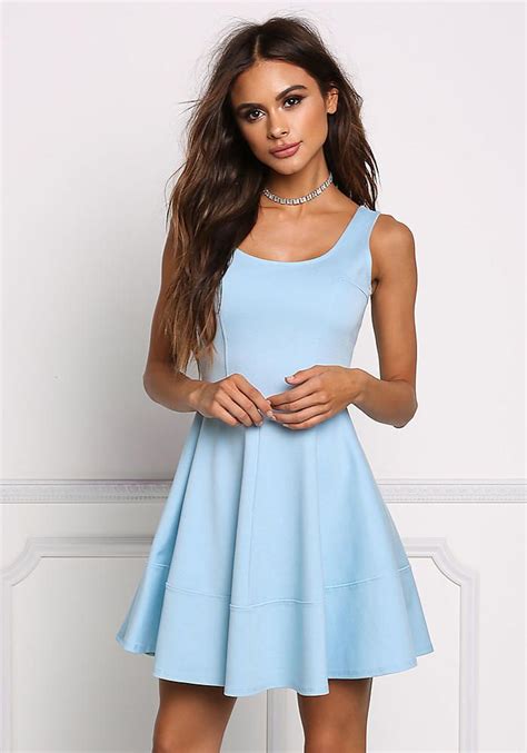 Sky Blue Fit And Flare Dress Dresses For Teens Dance Cute Blue Dresses