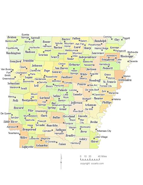 Arkansas County Map Area County Map Regional City