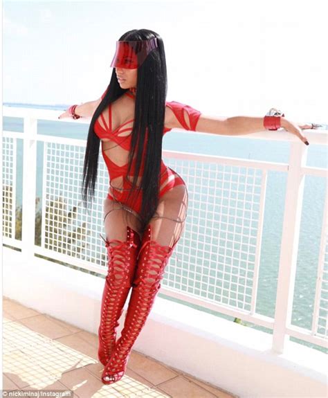 red hot nicki minaj wears racy cut out bodysuit on set of music video shot by ex lover grizz lee