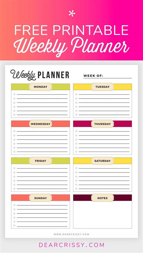 Paper Printable Planner Weekly Organizer Weekly Schedule School Planner