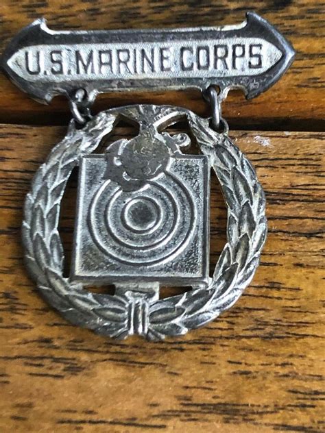 Ww2 Usmc Us Marine Corps Marksman Badge Award Medal Sterling Hallmark