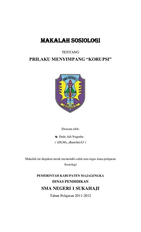 Contoh Cover Makalah Sma Negeri Soal Matpel