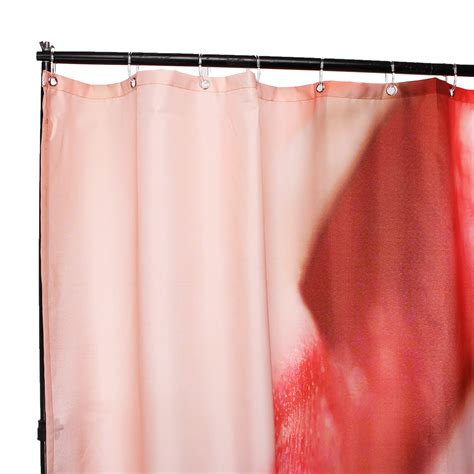 180x180cm 3D Sexy Red Lips Waterproof Shower Curtain Bathroom Decor