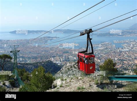 Cable Car Of The Faron Mountain Near Toulon Stock Photo Alamy