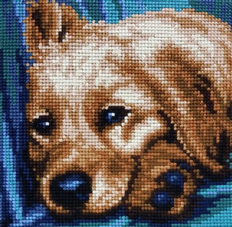 Golden Retriever Puppy Sewing Circles Cross Stitch