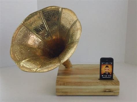 Etsy Reacoustic Acoustic Iphone Speaker Dock W Ornate Gold Antique