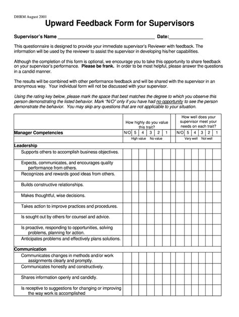 Upward Feedback Template Fill Out And Sign Online Dochub