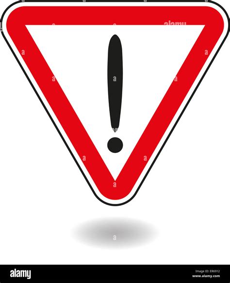 Sign Exclamation Mark In Red Triangle Vector Illustration Stock Photo