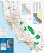 Large detailed map of California with cities and towns