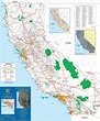 Large detailed map of California with cities and towns