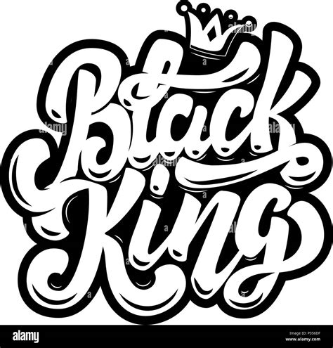 Black King Lettering Phrase On White Background Design Element For