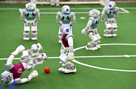 Robocup 2015 Humanoid And Non Humanoid Robots Compete In Soccer