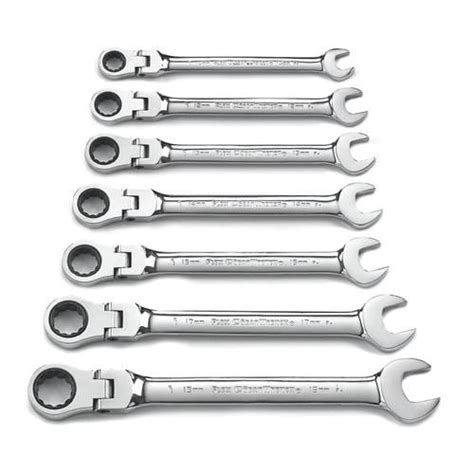 Gearwrench 7pc Flex Head Metric Ratcheting Wrench Set In The
