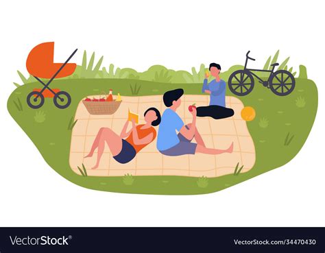 Married Couple Picnic Royalty Free Vector Image