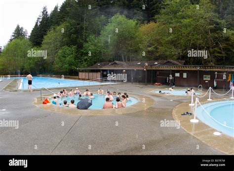 Tourists Enjoy The Hot Springs At Sol Duc Hot Springs Resort Olympic