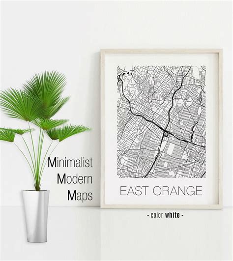East Orange New Jersey East Orange Nj Map East Orange Map Etsy