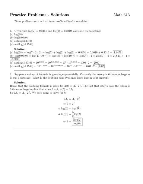 Solution Practice Problems Solutions Studypool