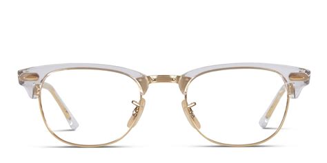 ray ban 5154 clubmaster clear w gold prescription eyeglasses