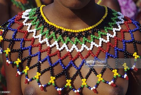 A Maiden Wears A Traditional Zulu Necklace As She Prepares For The