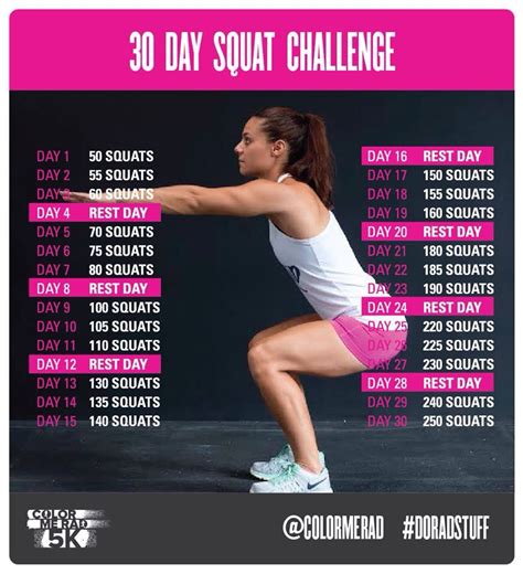 30 Days Squats Challenge Squat Workout Squats Everyday Workout