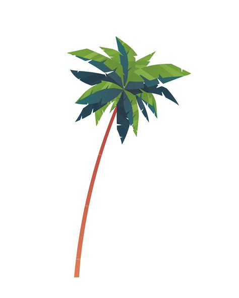 Palm Tree Vector Island Coconut Cartoon Icon Palmtree Island Desert Isolated Tropical Icon
