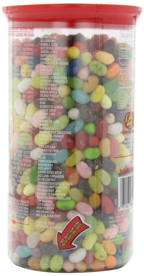 49 Assorted Jelly Bean Flavors 3 Lb Clear Can 3 Pound Jelly Beans