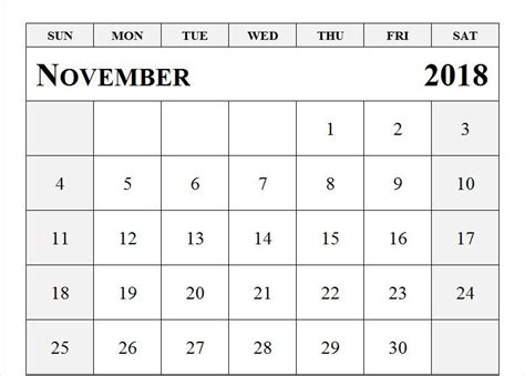 Printable November 2018 Calendar For Desktop Planner Calendar