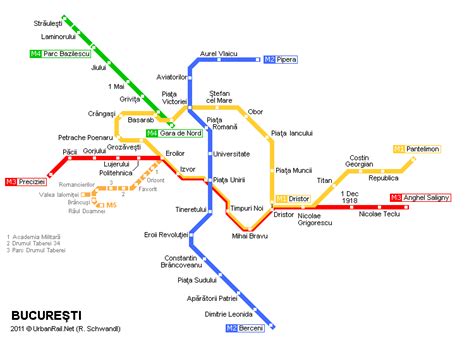Bucharest Romania Metro Map Transit Map Subway Map