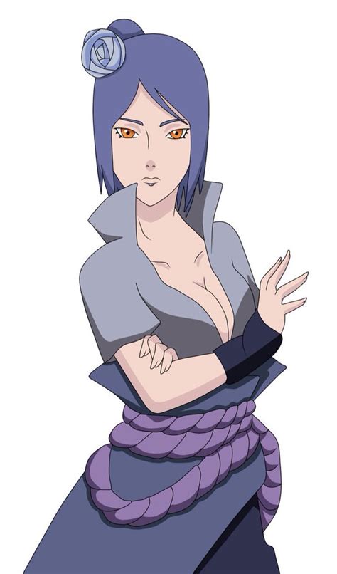 An Anime Character With Blue Hair Wearing A Purple Dress And Holding
