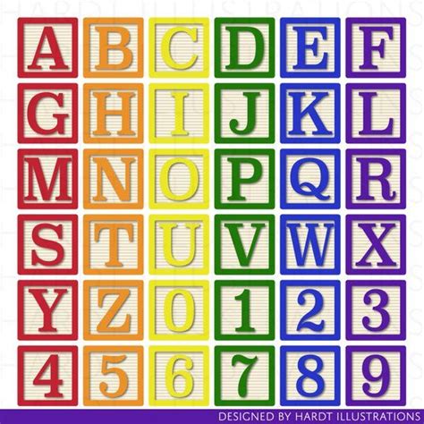 Rainbow Alphabet Blocks Clipart Alphabet Clip Art Abc Letters Clipart