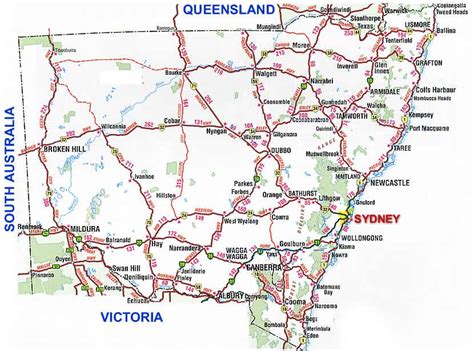 Road Map Nsw Map Australian Road Trip Australia Map