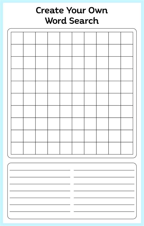 Printable Blank Word Search Puzzle Grid Free Printable Word Searches