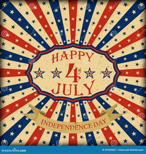 Vector Happy Th Of July Retro Design Independence Day Background Stock Vector Illustration