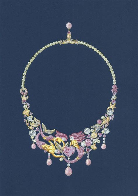 Jewellery Design Tony Furion Collier Sirènes Gouaché Bijouxjoaillerie