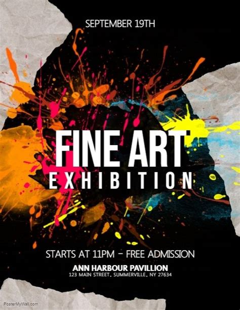 Flyer Art Exhibition Poster Template Download Free Mock Up