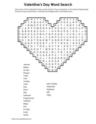 Heart Shaped Wordsearch Valentines Day Words Valentines Word Search Valentine Words