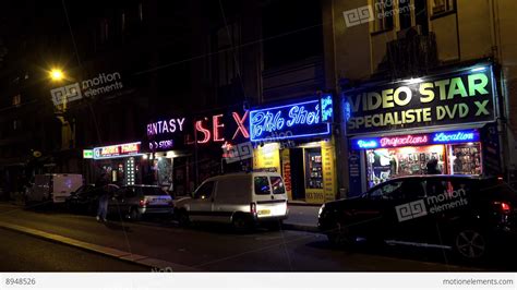 Sex Shop In Paris Night France 4k Stock Video Footage 8948526